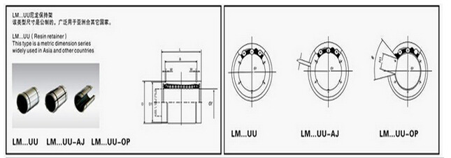 THK IKO 상표 소형 크기 LM13UU AJ 갱구 선형 운동 방위 긴 유형 방위 1